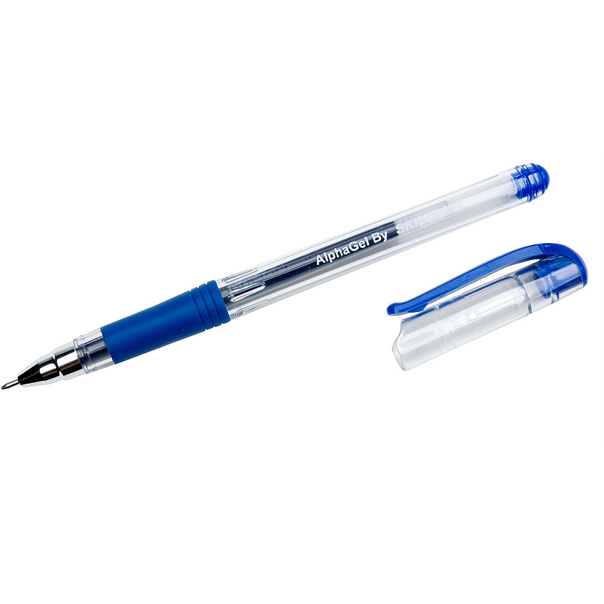 AbilityOne 7520014845252 SKILCRAFT AlphaGel Gel Pen, Stick, Medium 0.7 mm, Blue Ink, Clear Barrel, Dozen