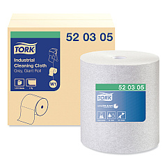 Tork Industrial Cleaning Cloths, 1-Ply, 12.6 x 13.3, Gray, 1,050 Wipes/Roll (520305)