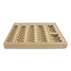 CONTROLTEK Plastic Coin Tray, 6 Compartments, Stackable, 7.75 x 10 x 1.5, Tan (500025)