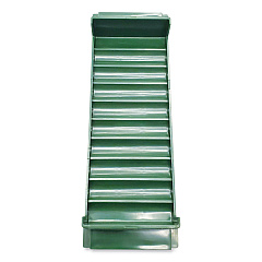 CONTROLTEK Stackable Plastic Coin Tray, Dimes, 10 Compartments, Stackable, 3.75 x 11.5 x 1.5, Green, 2/Pack (560562)