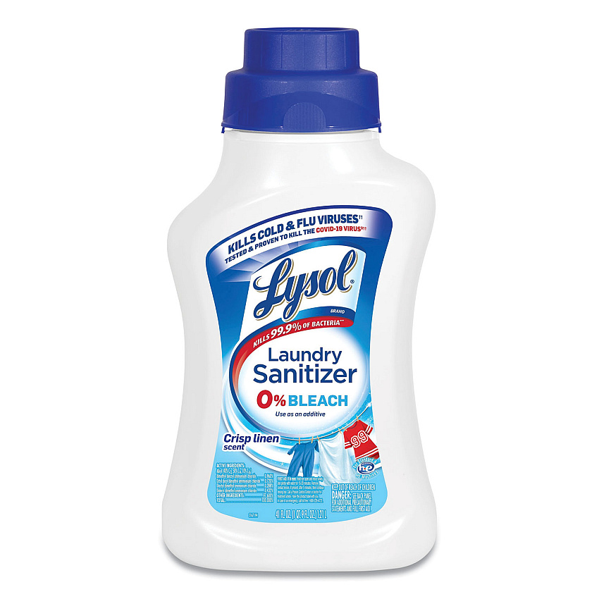 LYSOL Brand Laundry Sanitizer, Liquid, Crisp Linen, 41 oz, 6/Carton (95871)