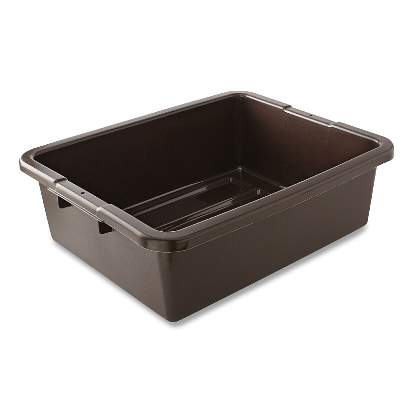 Rubbermaid Commercial Bus/Utility Box, 17.3" x 7" x 21.5", Brown, 100/Carton (335192BRNCT)