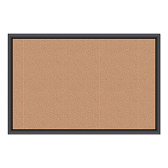U Brands Cork Bulletin Board, 36 x 24, Natural Surface, Black Frame (301U0001)
