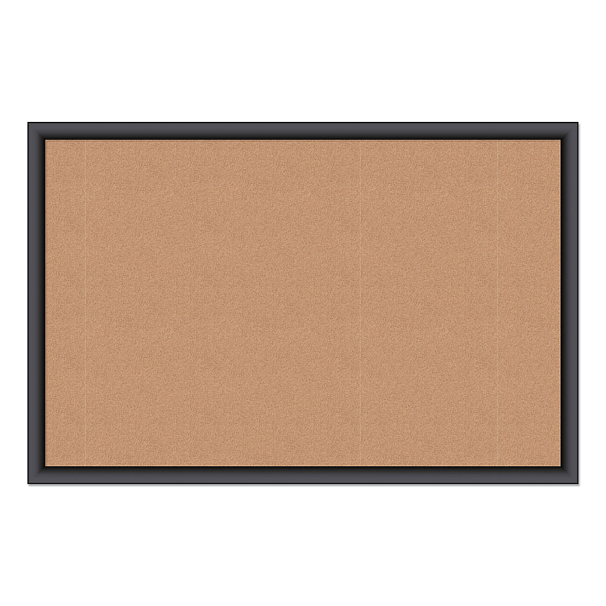 U Brands Cork Bulletin Board, 36 x 24, Natural Surface, Black Frame (301U0001)