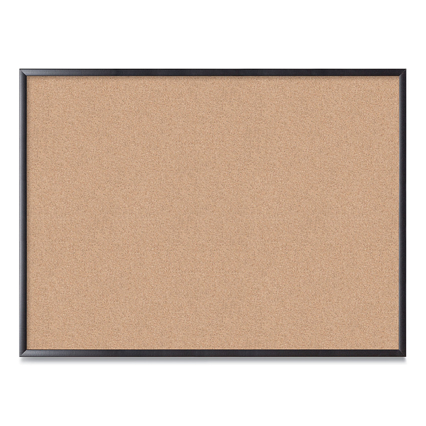 U Brands Cork Bulletin Board, 48 x 36, Natural Surface, Black Frame (2876U0001)