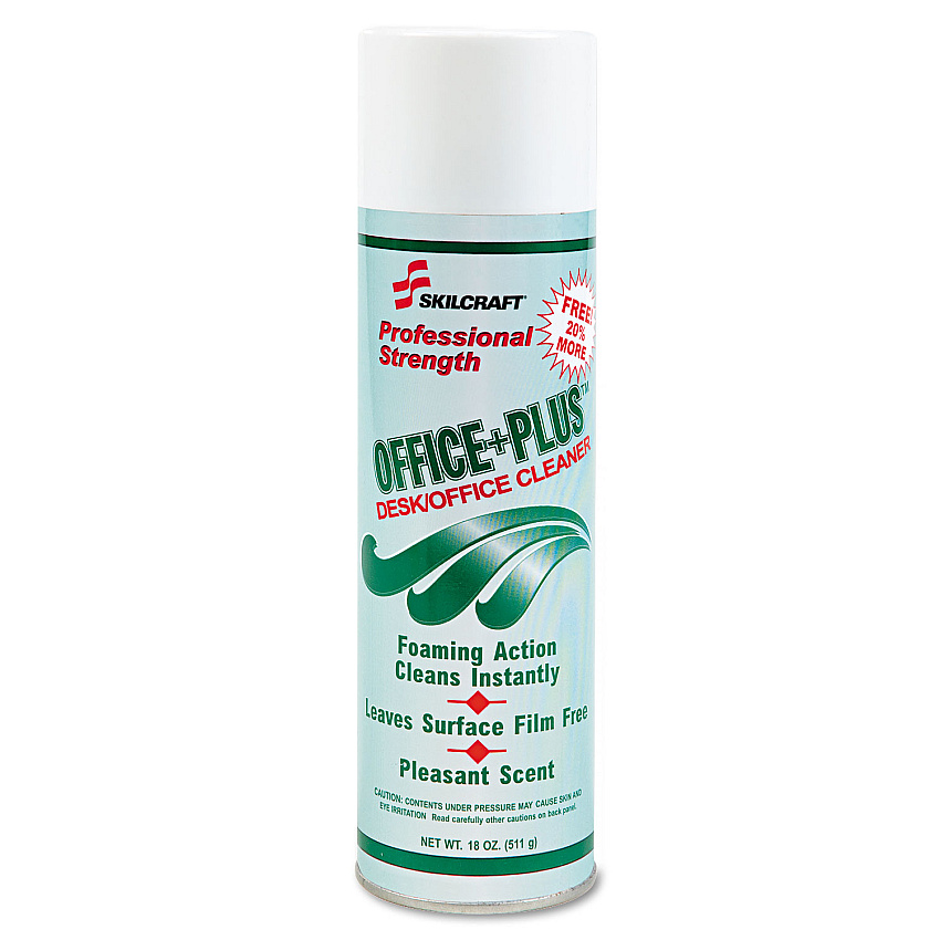 AbilityOne 7930015128969, SKILCRAFT, Office Plus Desk/Office Cleaner, 18 oz Aerosol Spray, 12/Box