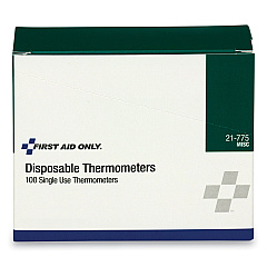 First Aid Only Disposable Forehead Thermometer, Dot-Matrix Phase Change,100/Box (21775)