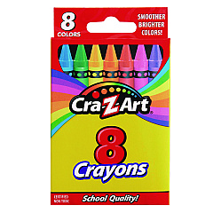 Cra-Z-Art Crayons, 8 Assorted Colors, 8/Pack (1021248)