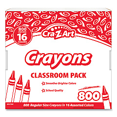Cra-Z-Art Crayons, 16 Assorted Colors, 800/Pack (74004)