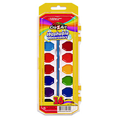 Cra-Z-Art Washable Watercolors, 16 Assorted Colors, Palette Tray (1065236)