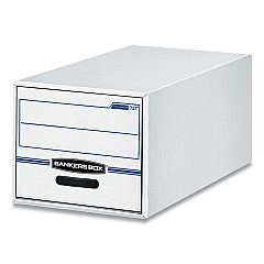 Bankers Box STOR/DRAWER Basic Space-Savings Storage Drawers, Legal Files, 16.75" x 19.5" x 11.5", White/Blue, 6/Carton (00722)
