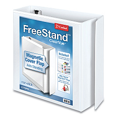 Cardinal FreeStand Easy Open Locking Slant-D Ring Binder, 3 Rings, 3" Capacity, 11 x 8.5, White (43130)