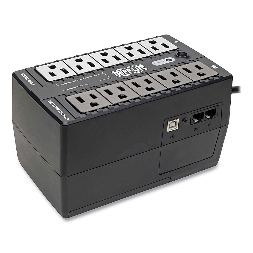 Tripp Lite ECO Series Energy-Saving Standby UPS, USB, 10 Outlets, 550 VA, 316 J (ECO550UPS)