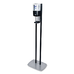 PURELL ES6 Hand Sanitizer Floor Stand with Dispenser, 1,200 mL, 13.5 x 5 x 28.5, Graphite/Silver (7216DS)
