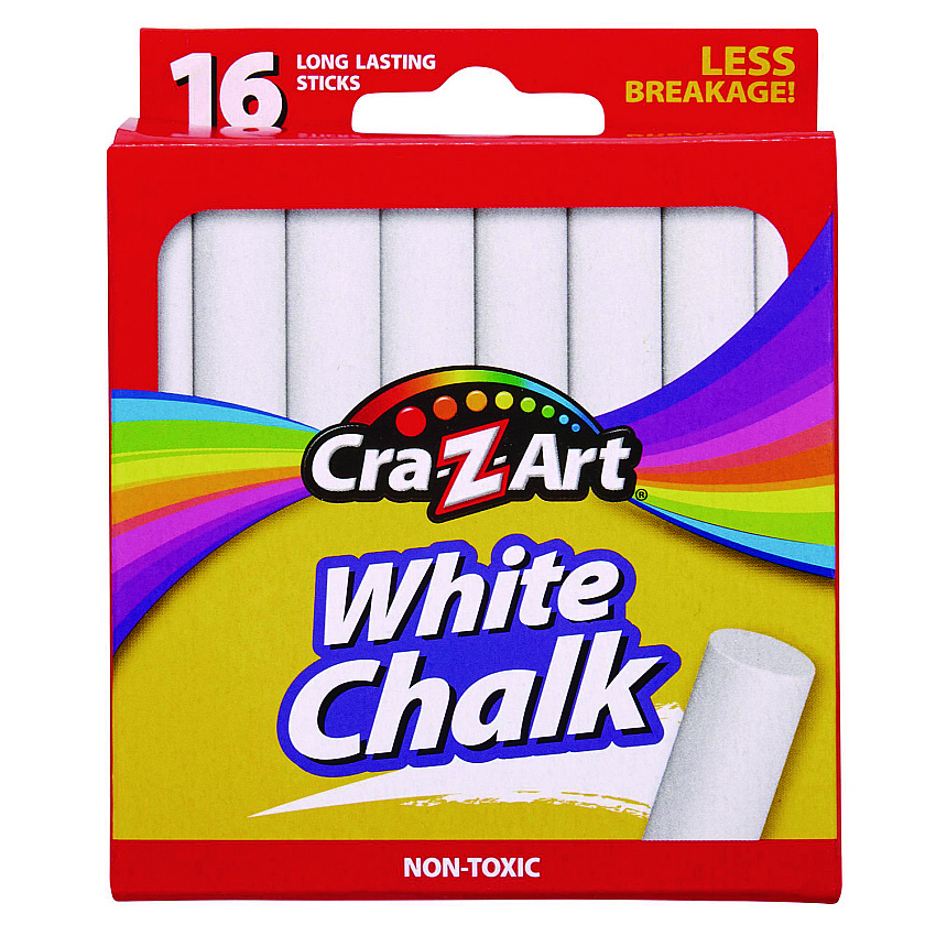 Cra-Z-Art White Chalk, 16/Pack (1080048)