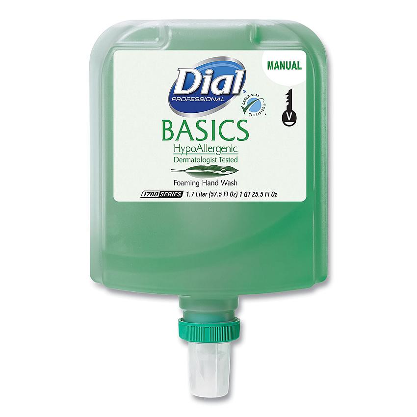 Basics Hypoallergenic Foaming Hand Wash Refill for Dial 1700 V Dispenser, Honeysuckle, 1.7 L, 3/Carton (19729CT)