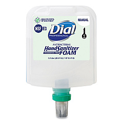 Antibacterial Foaming Hand Sanitizer Refill for Dial 1700 V Dispenser, Fragrance-Free, 1.2 L, 3/Carton (19717CT)