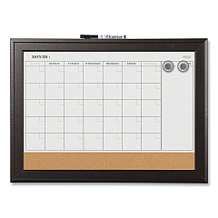 Quartet Home Decor Magnetic Combo Dry Erase with Cork Board on Bottom, 23 x 17, Espresso Wood Frame (79275)