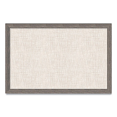 U Brands Linen Bulletin Board with Rustic Frame, 35 x 23, Beige Surface, Brown Frame (4891U0001)