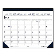House of Doolittle Recycled Academic Desk Pad Calendar, 22 x 17, White/Blue Sheets, Blue Binding/Corners, 14-Month (July to Aug): 2022 to 2023 (155HD)