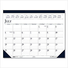 House of Doolittle Recycled Academic Desk Pad Calendar, 18.5 x 13, White/Blue Sheets, Blue Binding/Corners, 14-Month (July to Aug): 2022 to 2023 (1556)