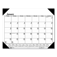House of Doolittle Recycled One-Color Dated Monthly Desk Pad Calendar, 18.5 x 13, White Sheets, Black Binding/Corners,12-Month (Jan-Dec): 2023 (0124)