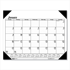 House of Doolittle Recycled One-Color Refillable Monthly Desk Pad Calendar, 22 x 17, White Sheets, Black Binding/Corners,12-Month(Jan-Dec): 2023 (124)