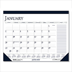 House of Doolittle Recycled Two-Color Monthly Desk Pad Calendar with Notes Section, 18.5 x 13, Blue Binding/Corners, 12-Month (Jan-Dec): 2023 (1646)