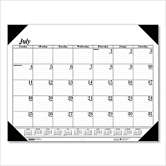 House of Doolittle Recycled Economy Academic Desk Pad Calendar, 22 x 17, White/Black Sheets, Black Binding/Corners,14-Month(July-Aug): 2022-2023 (12502)