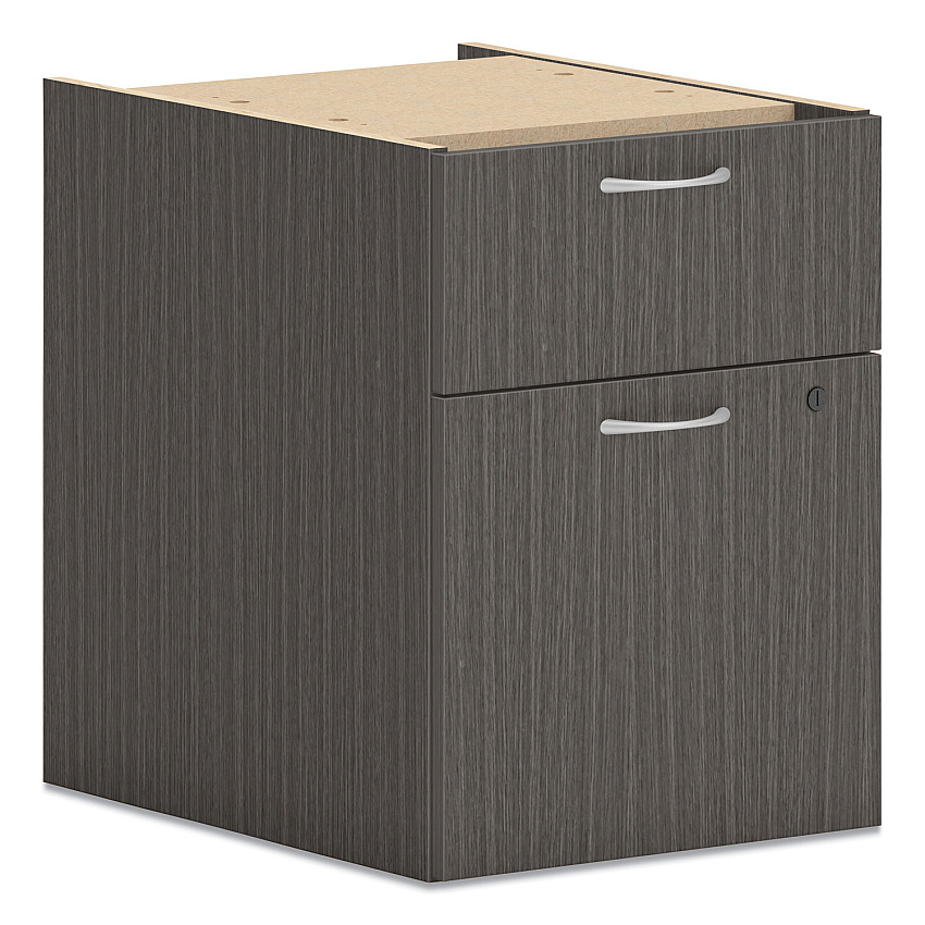 HON Mod Hanging Pedestal, Left or Right, 2-Drawers: Box/File, Legal/Letter, Slate Teak, 15" x 20" x 20" (PLPHBFLS1)