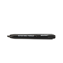 AbilityOne 7520015550297 SKILCRAFT Retractable Permanent Marker, Broad Chisel Tip, Black, 4/Pack