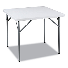 Iceberg IndestrucTable Classic Folding Table, Square Top, 200 lb Capacity, 34w x 34d x 29h, Platinum Granite (65253)