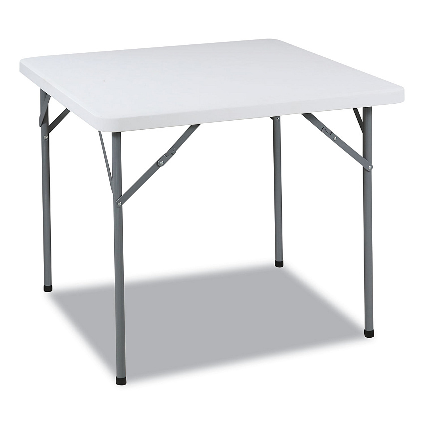 Iceberg IndestrucTable Classic Folding Table, Square Top, 200 lb Capacity, 34w x 34d x 29h, Platinum Granite (65253)