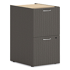 HON Mod Support Pedestal, Left or Right, 2 Legal/Letter-Size File Drawers, Slate Teak, 15" x 20" x 28" (PLPSFFLS1)