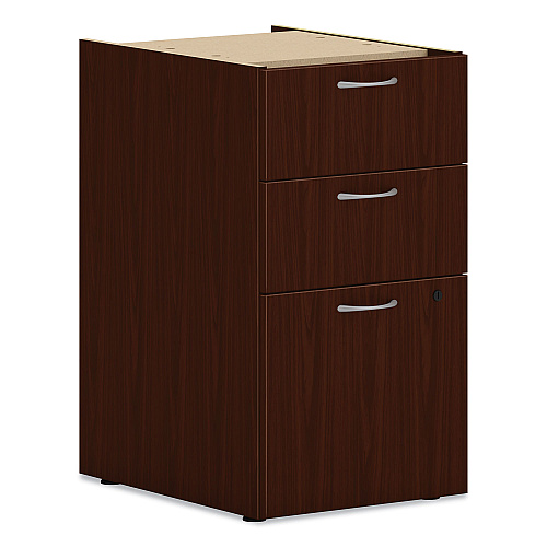 HON Mod Support Pedestal, Left or Right, 3-Drawers: Box/Box/File, Legal/Letter, Traditional Mahogany, 15" x 20" x 28" (PLPSBBFLT1)