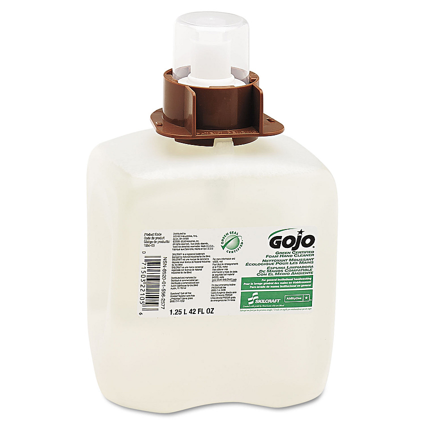 AbilityOne 8520015562577 GOJO SKILCRAFT Green Seal Foam Handwash, Biodegradable, Unscented, 1,200 mL Refill, 3/Box