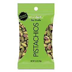 Paramount Farms Wonderful Pistachios, Dry Roasted and Salted, 2.5 oz, 8/Box (070146A25M)