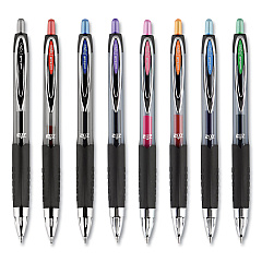 uni-ball Signo 207 Gel Pen, Retractable, Medium 0.7 mm, Blue Ink, Translucent Blue Barrel, 4/Pack (45532PP)