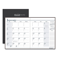 House of Doolittle Recycled Ruled 14-Month Planner with Stitched Leatherette Cover, 11 x 8.5, Black Cover, 14-Month (Dec to Jan): 2022 to 2024 (26002)