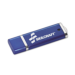 AbilityOne 7045015584992, SKILCRAFT USB Flash Drive with 256-Bit AES Encryption, 4 GB, Blue