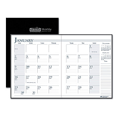 House of Doolittle Recycled Ruled 14-Month Planner with Stitched Leatherette Cover, 10 x 7, Black Cover, 14-Month (Dec to Jan): 2022 to 2024 (260602)
