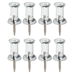 AbilityOne 7510009400935 SKILCRAFT Push Pins, Plastic, Clear, 3/8", 100/Box