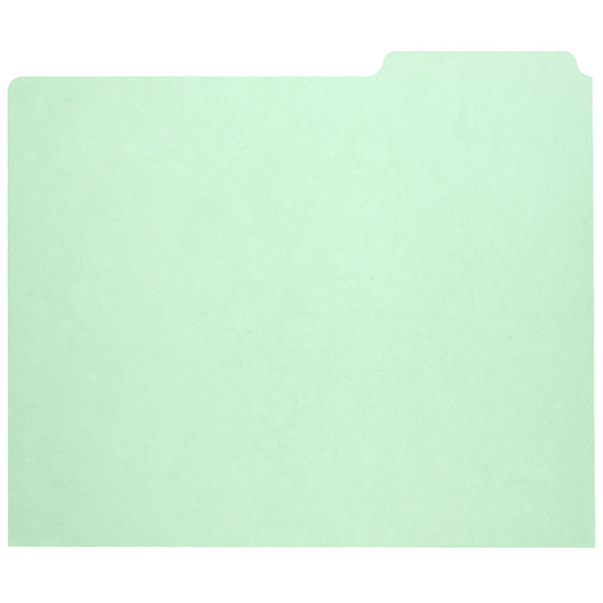 AbilityOne 7530009886515 SKILCRAFT File Guide Card, 3-Tab, 11.75 x 10, Light Green, 1 Set