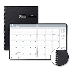 House of Doolittle Monthly Hard Cover Planner, 11 x 8.5, Black Cover, 24-Month (Jan to Dec): 2023 to 2024 (262092)