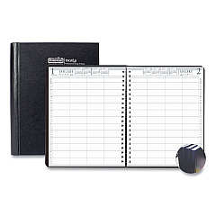 House of Doolittle Executive Series Four-Person Group Practice Daily Appointment Book, 11 x 8.5, Black Hard Cover, 12-Month (Jan to Dec): 2023 (28292)