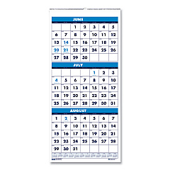 House of Doolittle Recycled Three-Month Format Wall Calendar, Vertical Orientation, 8 x 17, White Sheets, 14-Month (June to July): 2022 to 2023 (3645)