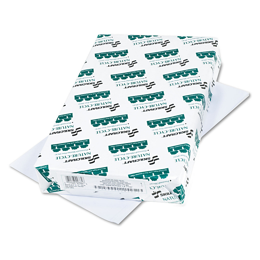 AbilityOne 7530015399835 SKILCRAFT Nature-Cycle Copy Paper, 92 Bright, 20 lb Bond Weight, 8.5 x 14, White, 500 Sheets/Ream, 10 Reams/CT