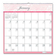 House of Doolittle Recycled Monthly Wall Calendar, Breast Cancer Awareness Artwork, 12 x 12, White/Pink/Gray Sheets, 12-Month (Jan-Dec): 2023 (3671)