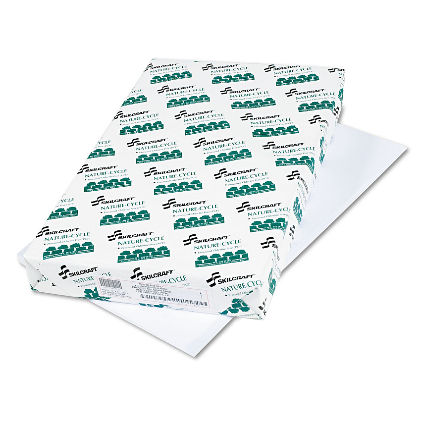 AbilityOne 7530015399833 SKILCRAFT Nature-Cycle Copy Paper, 92 Bright, 20 lb Bond Weight, 11 x 17, White, 500 Sheets/Ream, 5 Reams/CT