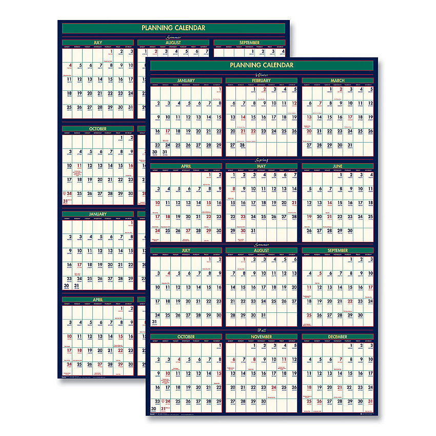 House of Doolittle Four Seasons Business/Academic Recycled Wall Calendar, 24 x 37, 12-Month (July-June): 2022-2023, 12-Month (Jan to Dec): 2023 (390)